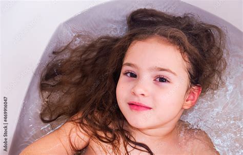 little girl bath